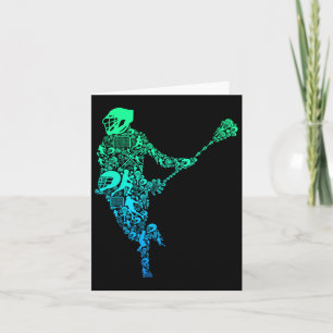 Carte Lacrosse Joueur Jeunes Hommes Garçons Enfants