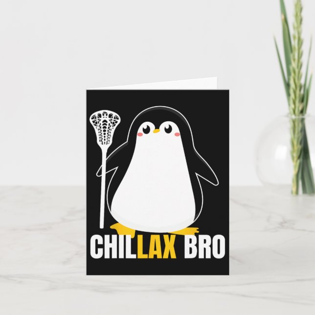 Carte Lacrosse Penguin Funny Lax Team Lacrosse Noël (Devant)