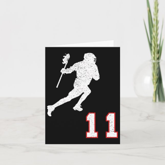 Carte Lacrosse Player Numéro De Cadeau 11 Pour Les Venti (Devant)
