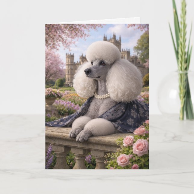 Carte Lady Rose, Poodle Blank Card (Devant)