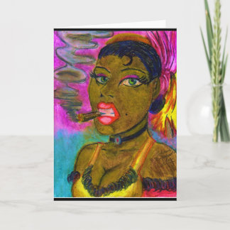 Carte Lady smoking a Cigar