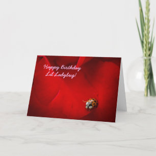 Carte Ladybird dans Rose rouge Joyeux anniversaire Lil L