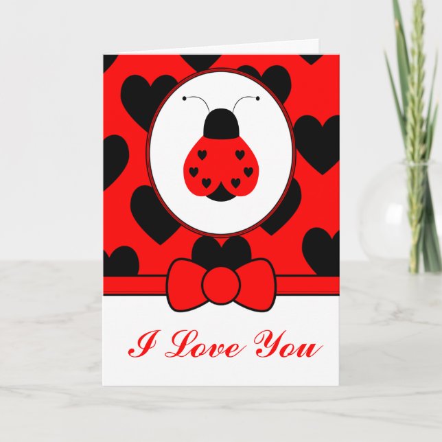 Carte Ladybug au coeur mignon (Devant)