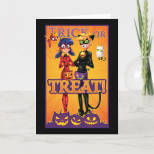 Carte Ladybug & Cat Noir   Trick or Treat !