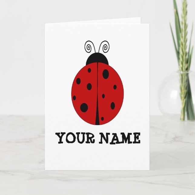 Carte LADYBUG design customisé avec N'IMPORTE QUEL NOM (Devant)