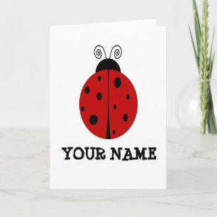 Carte LADYBUG design customisé avec N'IMPORTE QUEL NOM