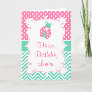 Carte Ladybug Ladybird Fête d'anniversaire