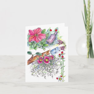 Carte Ladybugs Fleurs Domino Nature Sketchbook
