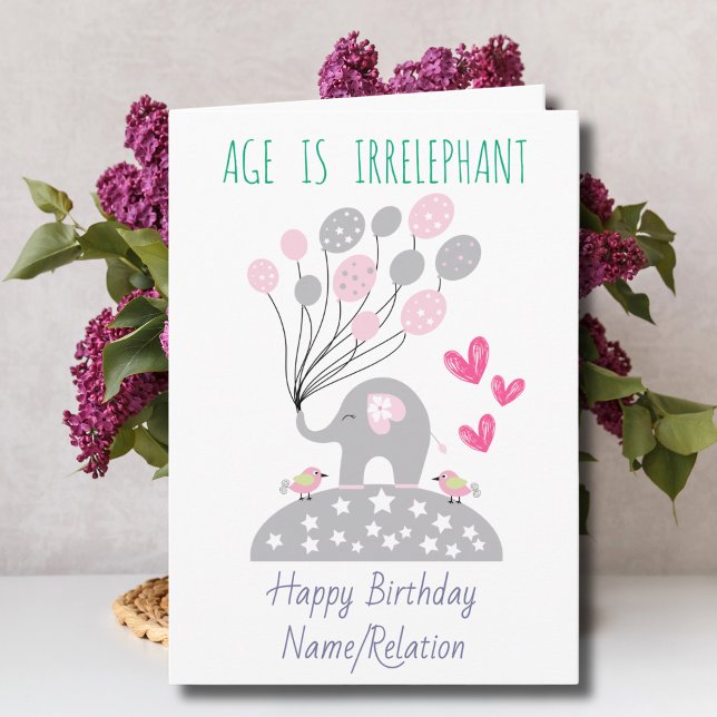 Carte L'âge est impeccable Eléphant mignon Anniversaire (Créateur téléchargé)