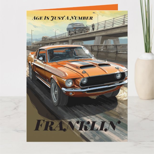 Carte L'Âge N'Est Qu'Un Nombre Classique Voiture Anniver (Devant)