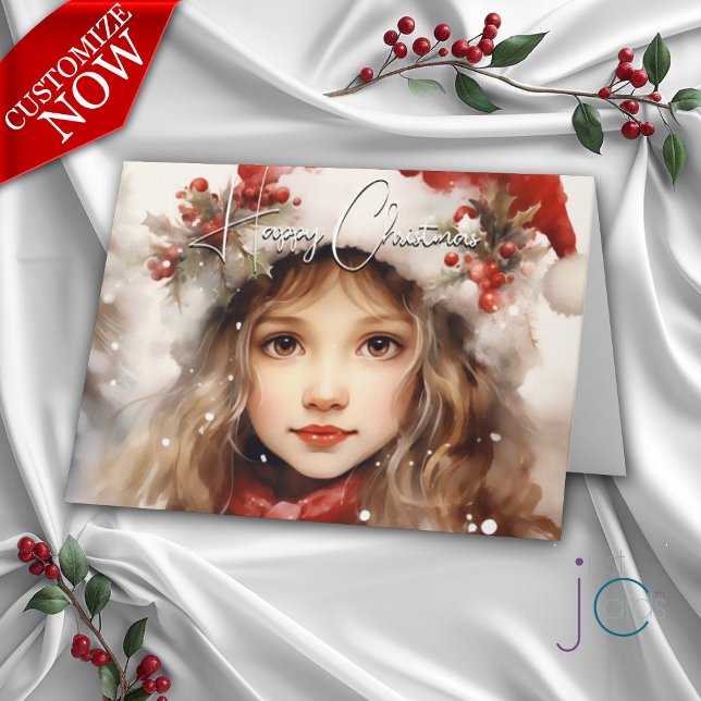 Carte L'aide de Noël du petit Père Noël (Customizable Text)