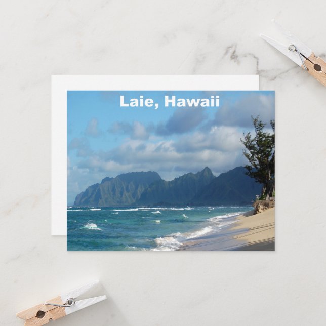 Carte Laie Beach Hawaii (Devant/Arrière en situation)