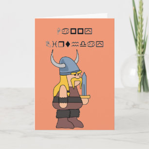 Carte D'Anniversaire Viking Avec Corbeau Celtique Et Rune Vegvisir - 10x15 Cm, 300 G/m²