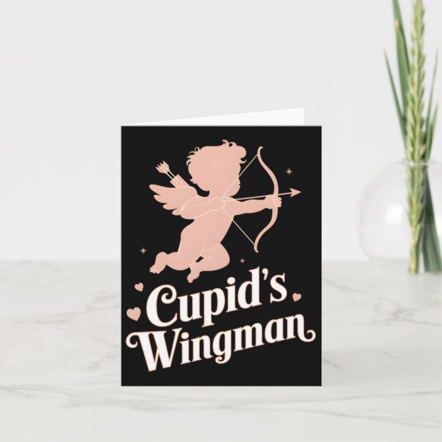 Carte L'ailier de Cupidon, conception d'ange drôle pour  (Devant)