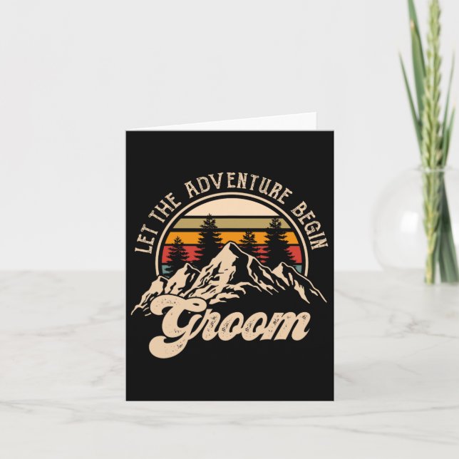 Carte Laisser Aventure Commencer Groom Couples Matching  (Devant)