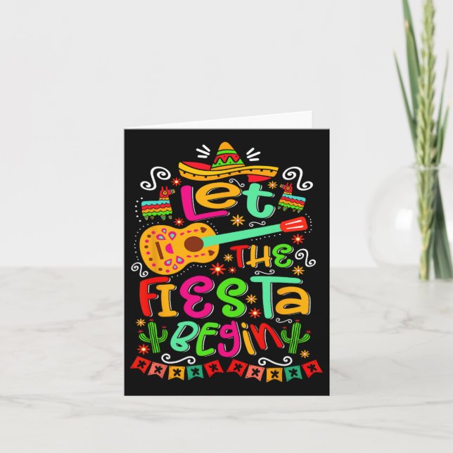 Carte Laisser La Fiesta Commencer La Fête Mexique Cinco  (Devant)