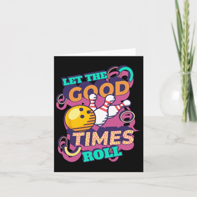 Carte Laisser Le Bon Temps Roll Bowling Shirts Drôle Bow (Devant)