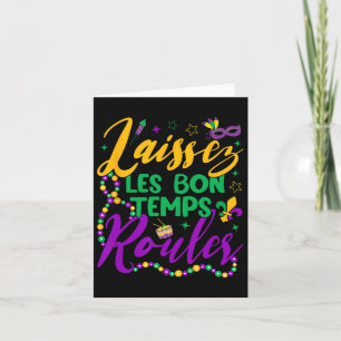 Carte Laissez Les Bon Temps Rouler Mardi Gras Beads Fleu