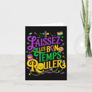 Carte Laissez Les Bon Temps Rouler Mardi Gras Beads Fleu