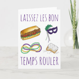 Carte Laissez Les Bon Temps Rouler Mardi Gras NOLA