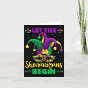 Carte Laissez Les Shenanigans Commencer Mardi Gras Enfan