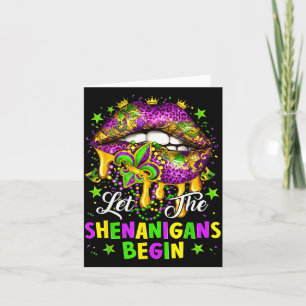 Carte Laissez les Shenanigans Commencer Mardi Gras Lèvre