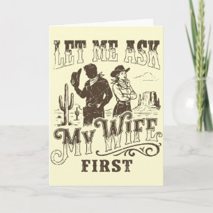 Carte Laissez-Moi Demander À Ma Femme D'Abord Vintage Co