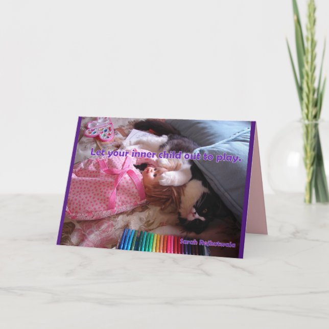 Carte Laissez votre enfant intérieur sortir Tuxedo Cat C (Devant)