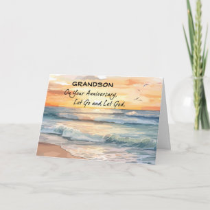 Carte Laissons Dieu Récupération Anniversaire Océan couc