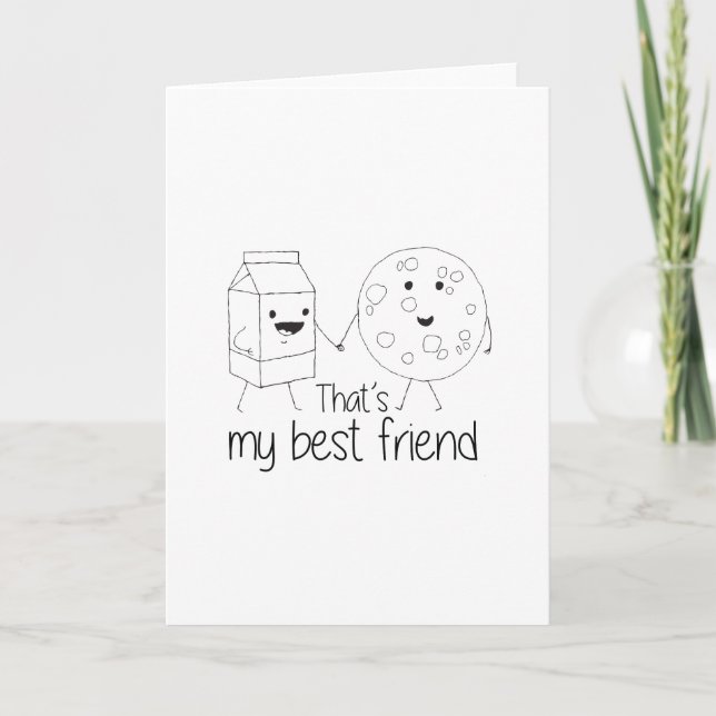 Carte Lait et biscuits Meilleurs amis BFF Friendship Art (Devant)