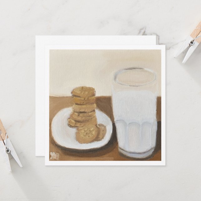Carte Lait et cookies (Devant/Arrière en situation)