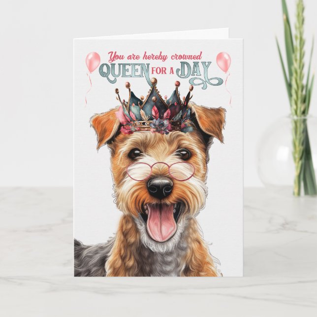 Carte Lakeland Terrier Chien Queen Day Amusant Anniversa (Devant)