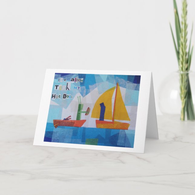 Carte L'Alien A Pris Mon Chien Chaud. (Devant)