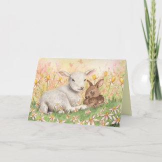Carte "Lamb & Bunny"