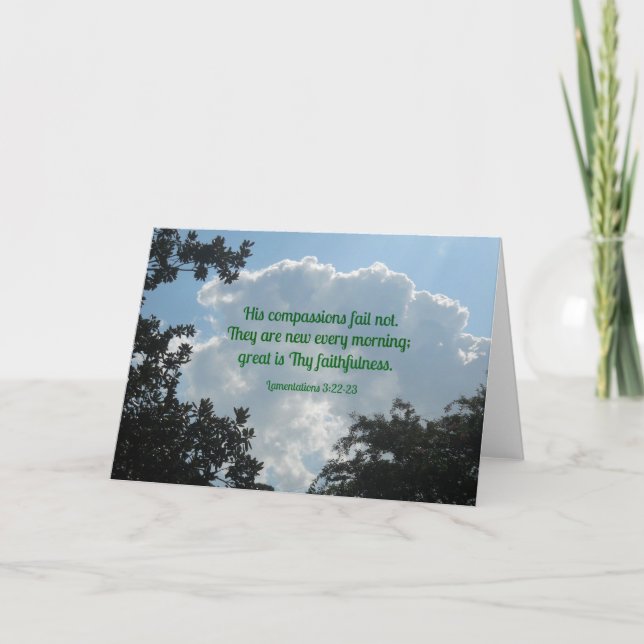 Carte Lamentations 3:22-23 Ses compassions échouent pas. (Devant)