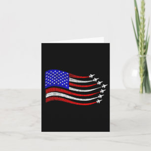 Carte L'Américain Patriotic Fighter Jets Drapeau Usa Wav