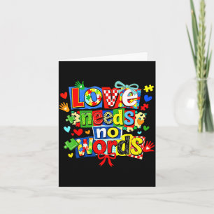 Carte L'amour a besoin d'un puzzle de mots coquette noeu