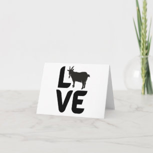 Carte L'amour avec la chèvre comme le O BLANK