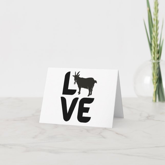 Carte L'amour avec la chèvre comme le O BLANK (Devant)