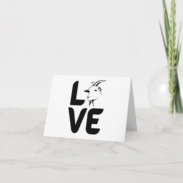 Carte L'amour avec la chèvre comme le O BLANK (Devant)