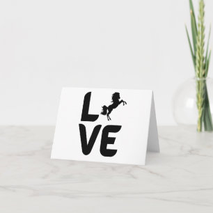 Carte L'amour avec le cheval comme "O" BLANK