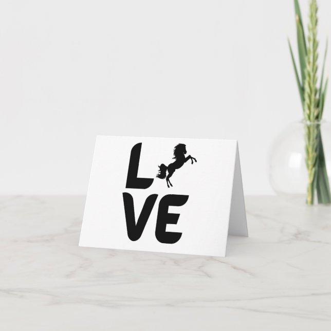 Carte L'amour avec le cheval comme "O" BLANK (Devant)