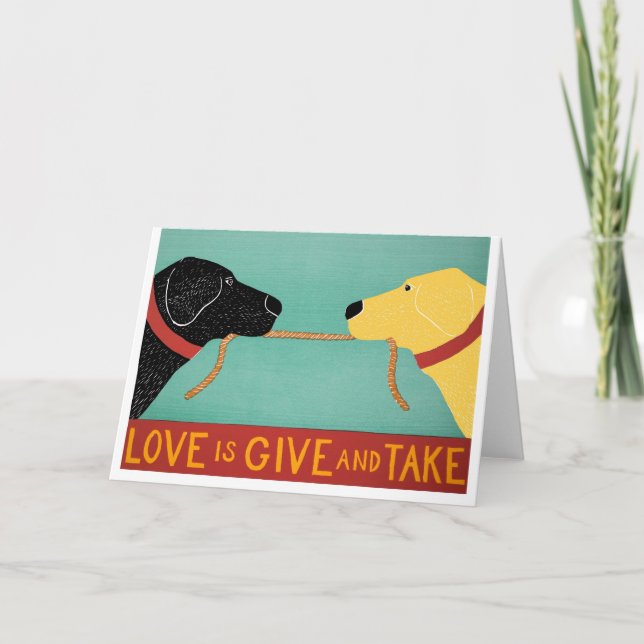 Carte L'amour, c'est donner et prendre en charge par Ste (Devant)