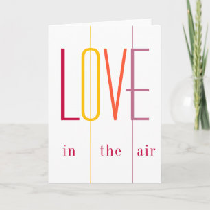 Carte L'amour dans l'air typographie Valentines Jour mod