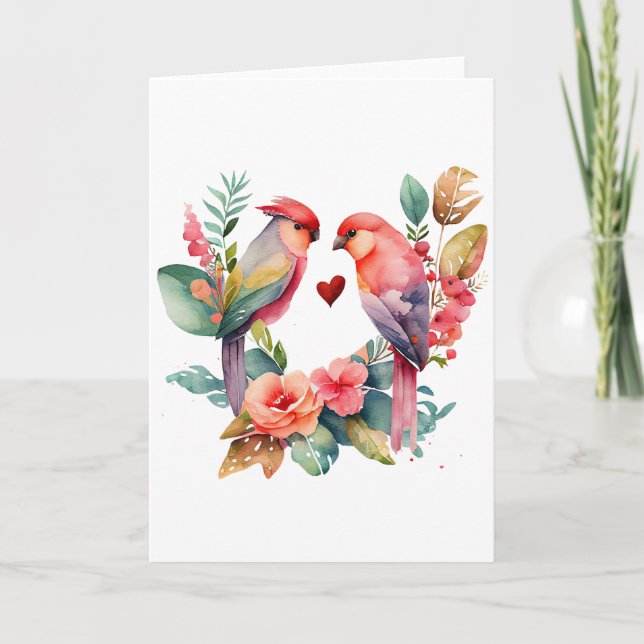 Carte L'amour des oiseaux (Devant)