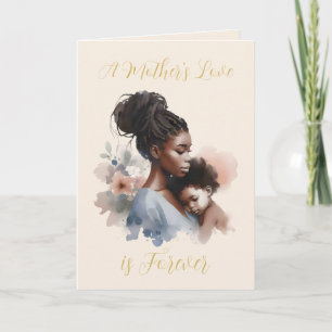 Carte L'amour d'une mère est pour toujours l'aquarelle F