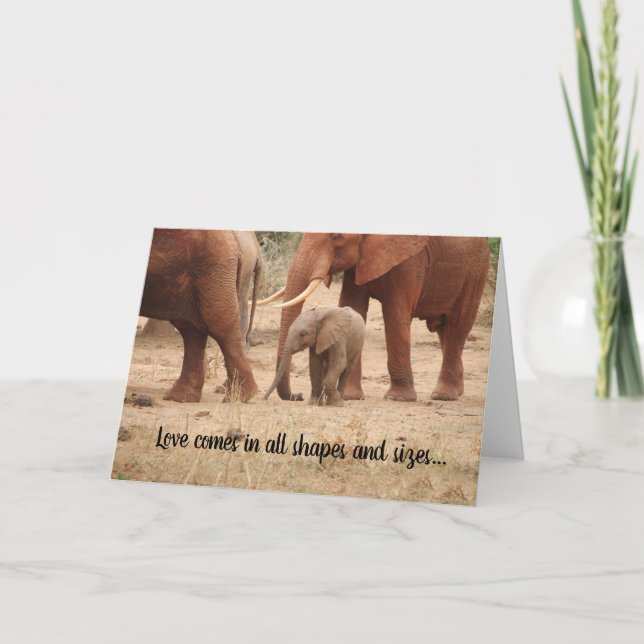 Carte L'Amour Eléphant Vient Dans Toutes Les Formes Et L (Devant)