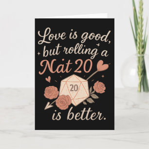 Carte L'amour est bon mais lancer un Nat 20 dés Rpg joue