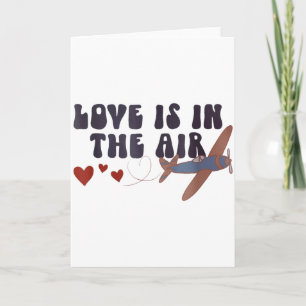 Carte L'amour est dans l'air Saint-Valentin Avion