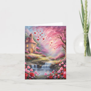 Carte L'amour est dans le paysage fantastique de la Sain